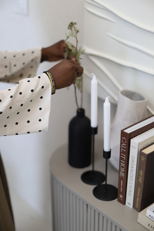 Modern Candlesticks - Black MATOLI HOME