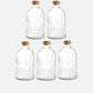 Glass Embossed Bottles with Cork Lids - Set of 5 MATOLI HOME