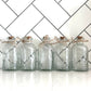 Glass Embossed Bottles with Cork Lids - Set of 5 MATOLI HOME