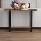 Console Sofa Table Brown Reclaimed Wood 1 Shelf Black Metal Base DecoElegance