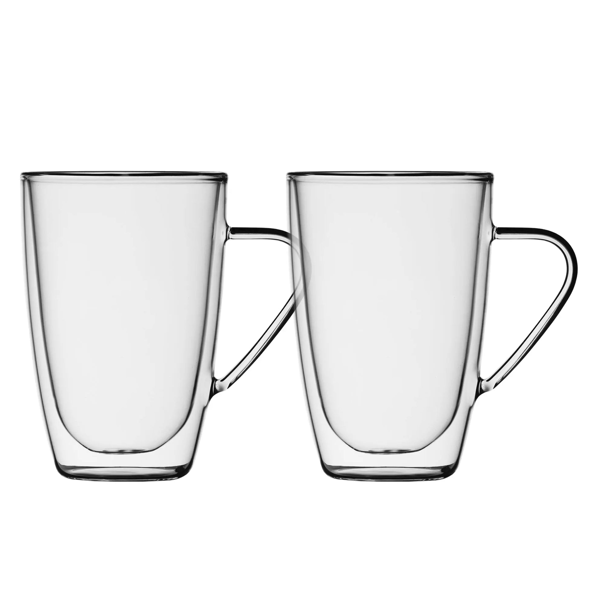 Insulated Double-Wall Glass Coffee Tea Hot or Cold Beverage Mug 4 Piece Set 350ml, Barista DecoElegance