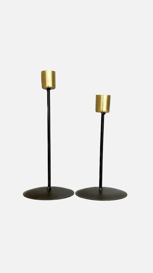 Modern Candlesticks - Black & Gold MATOLI HOME