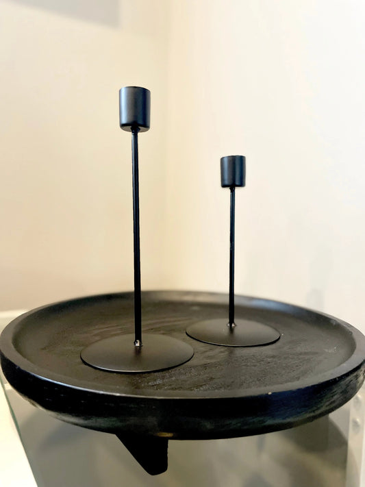 Modern Candlesticks - Black MATOLI HOME